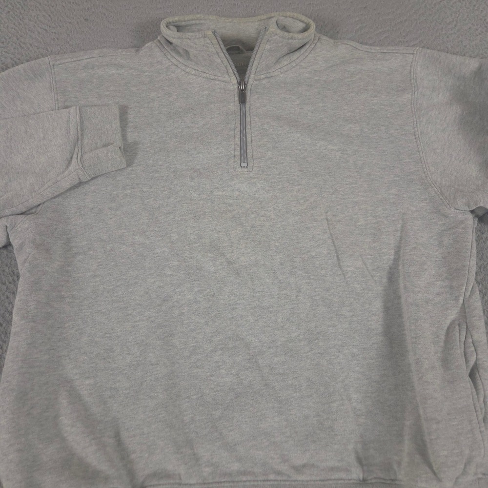 L.L. Bean Sweatshirt Mens M Gray 1/4 Zip Pullover Fleece Athletic Jacket 90s